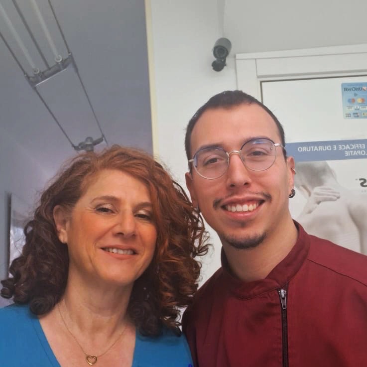 Dott.ssa Maria Curcio e suo figlio Giovanni Paolo Perello, dello Studio Fisioterapico Hortensia di Lombriasco